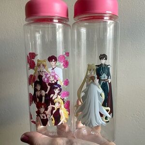 Sailor moon roasting water sailor scouts tuxedo mask water boba bottle plastic